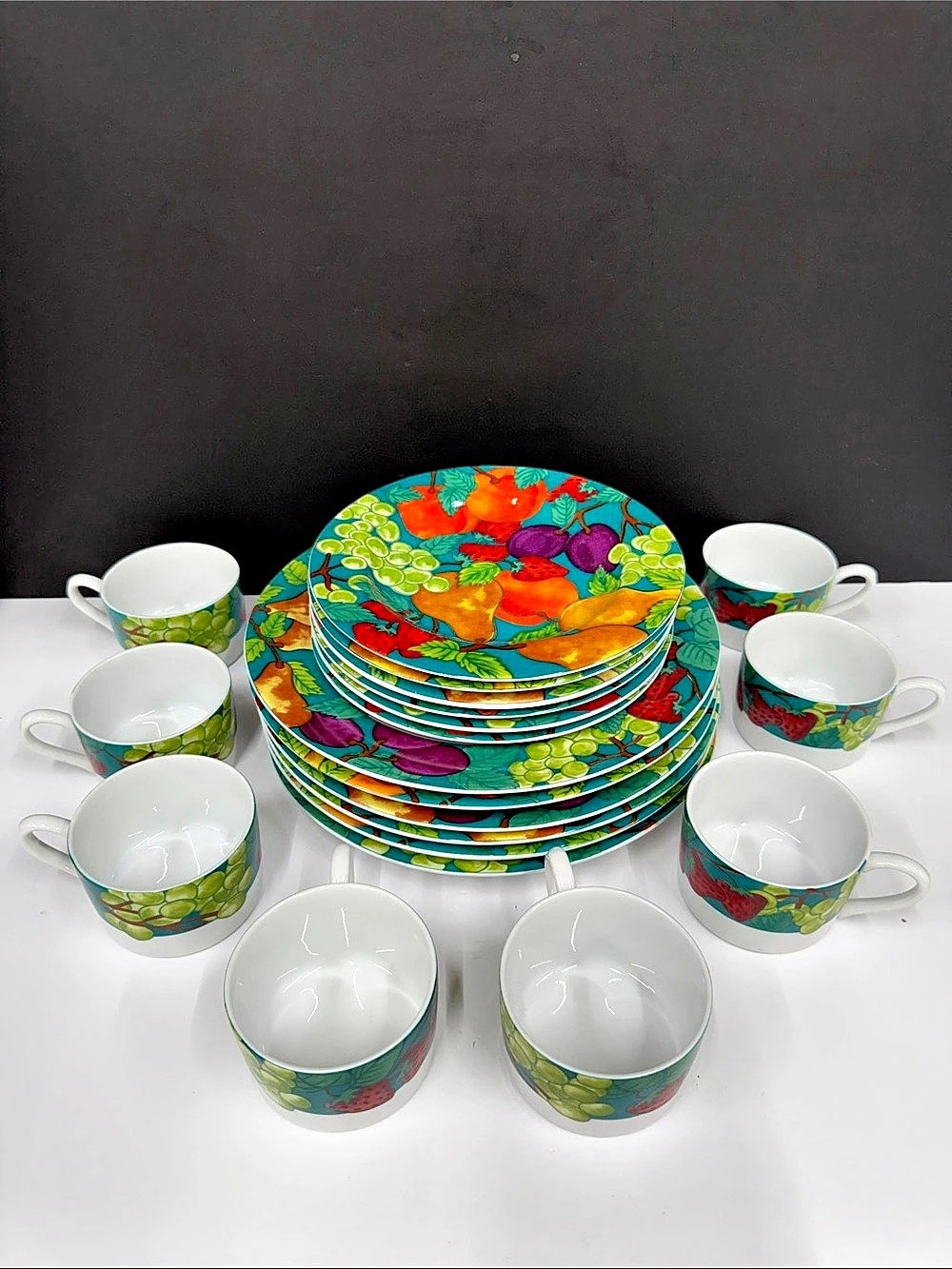Vintage 1992 American Atelier Delicious Affra Gibbs Fruit Dinnerware Set #4008